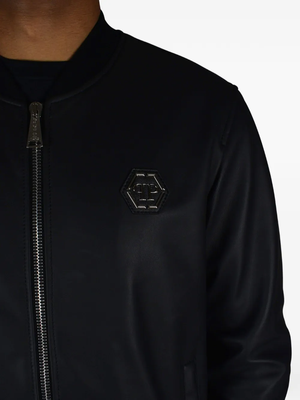 Philipp Plein Bomberjack met logoplakkaat Zwart