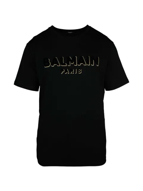 Balmain playera oversize con efecto texturizado y logo