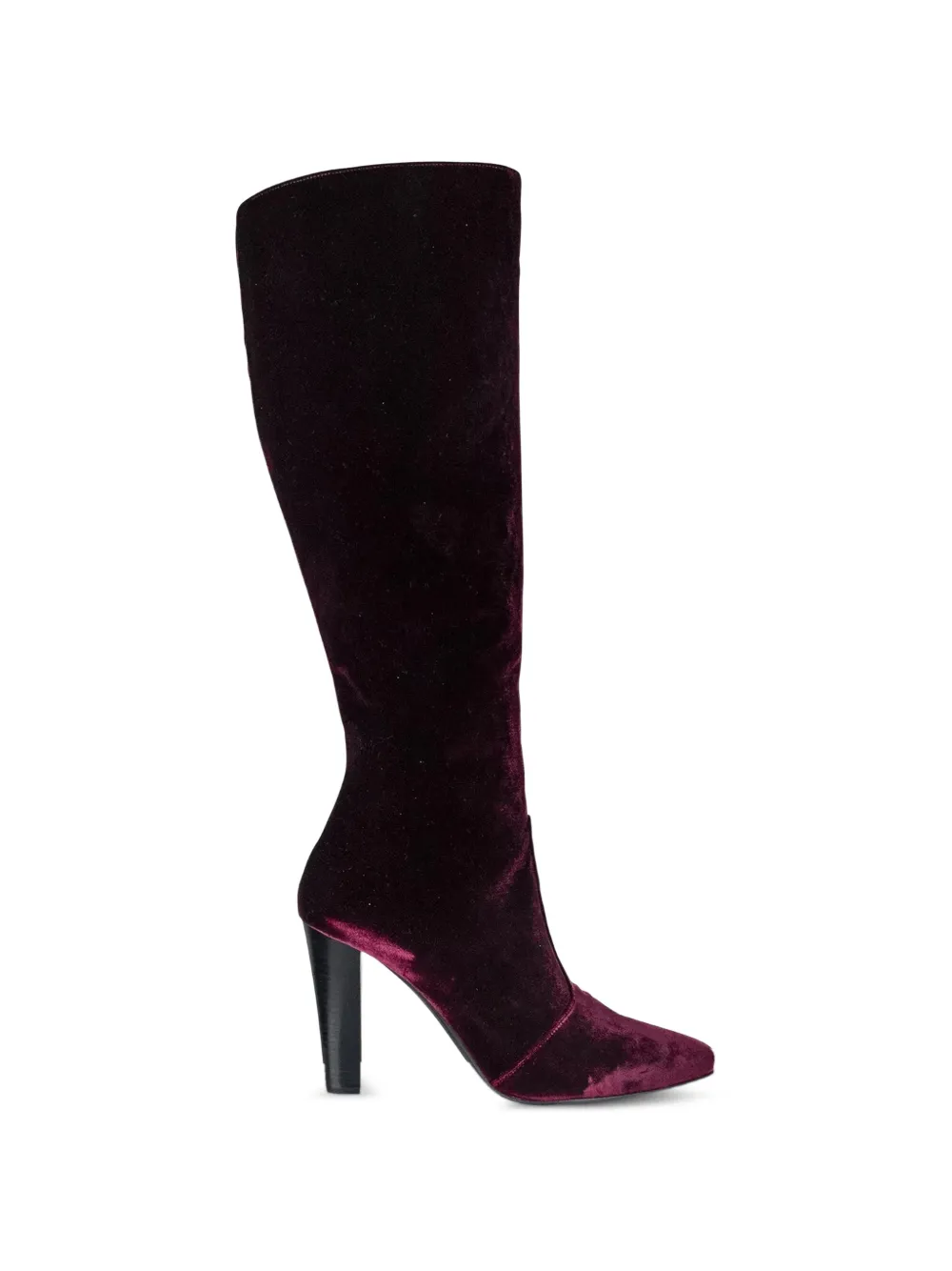 Saint Laurent Lily Stiefel aus Samt - Rot