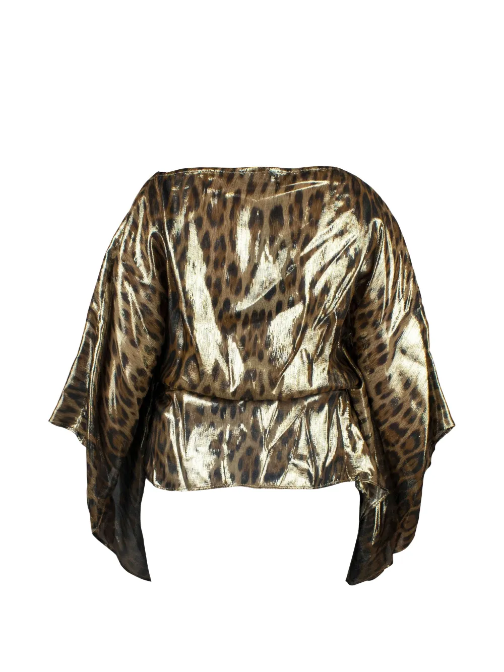 Roberto Cavalli Gedrapeerde tuniek met luipaard-print Goud