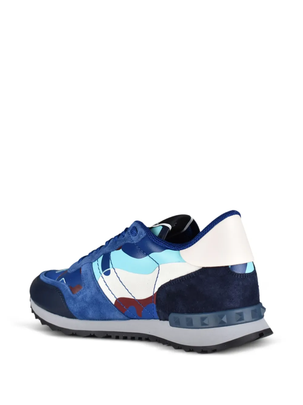 Valentino Garavani Rockrunner camouflage-print sneakers Blauw
