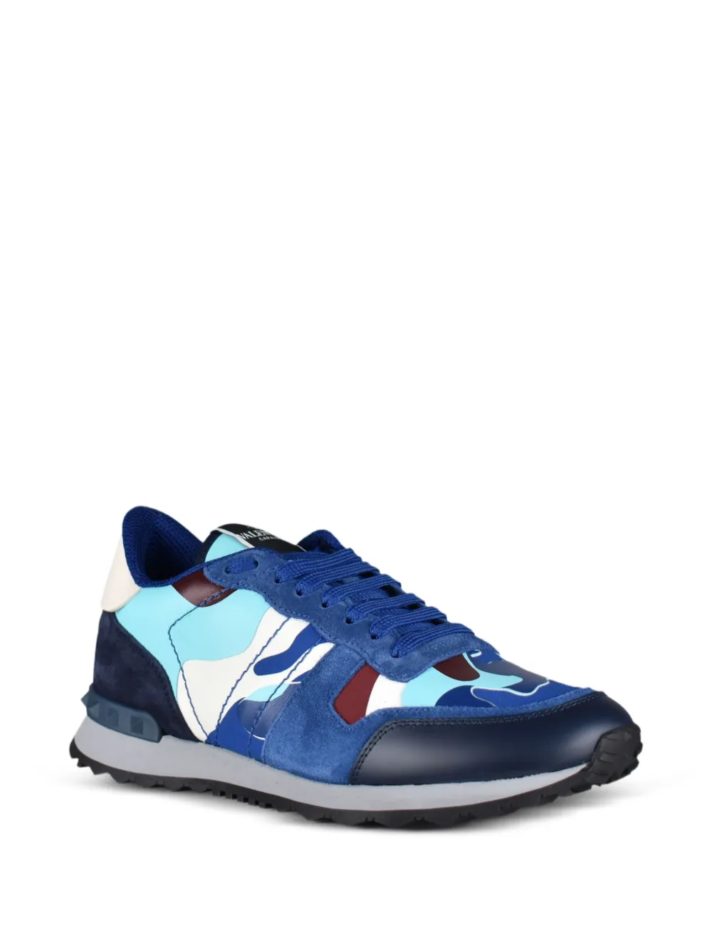 Valentino Garavani Rockrunner camouflage-print sneakers Blauw