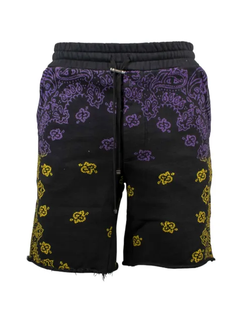 AMIRI bandana print logo patch shorts