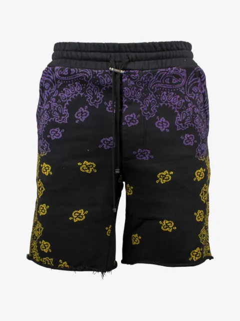 AMIRI bandana print logo patch shorts