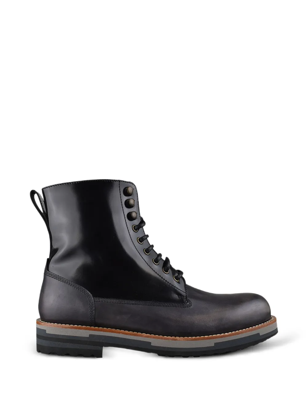 Dolce & Gabbana Lace-up Leather Ankle Boots In Black