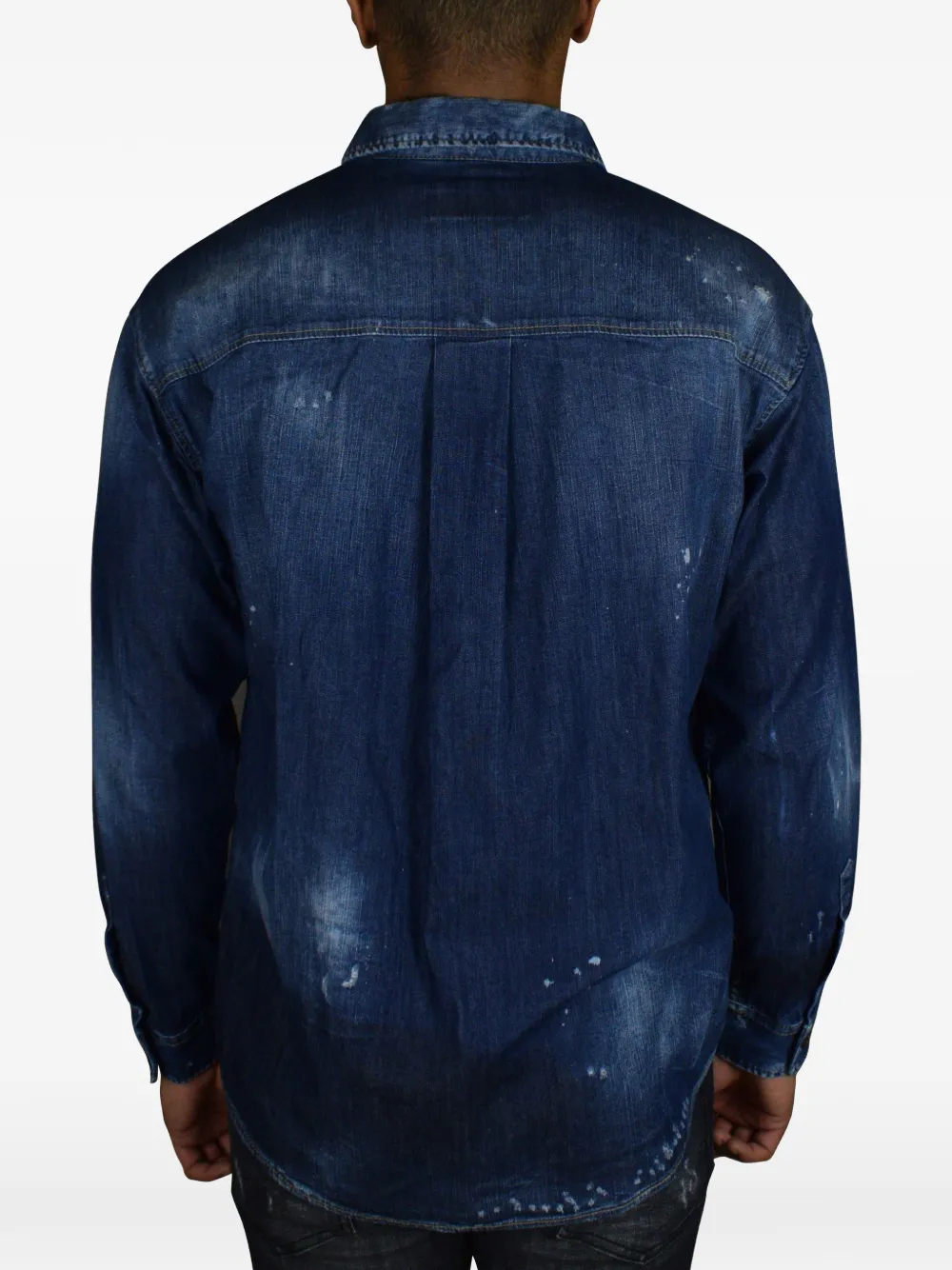 Dsquared2 Icon-print Denim Shirt In Blue