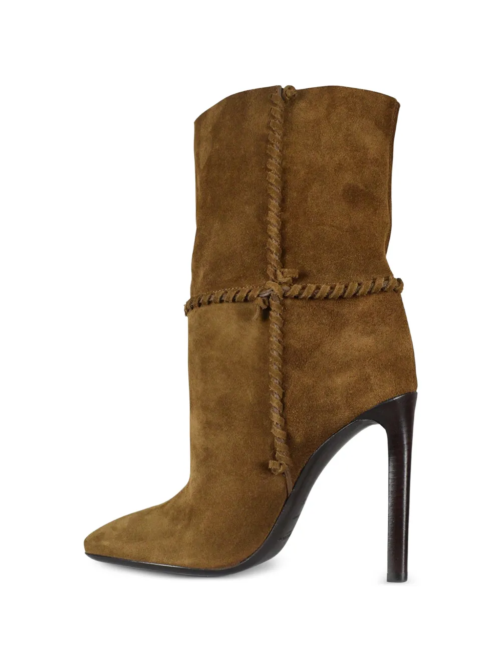 Saint Laurent Leren veterlaarzen Bruin