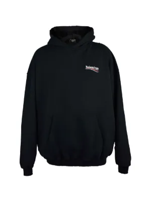 Balenciaga Tape Ripped logo-detail Hoodie | Black | FARFETCH ZA