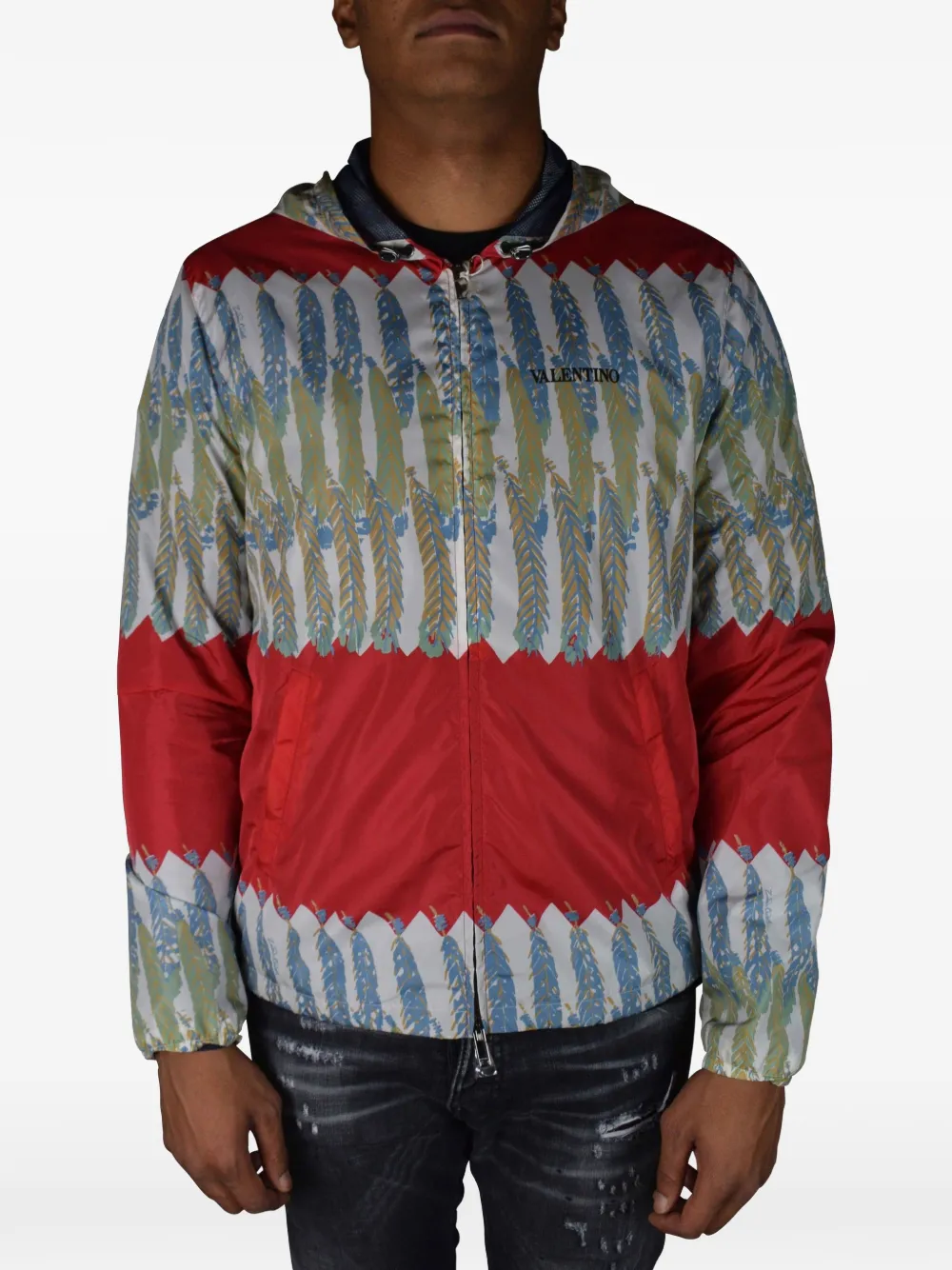 Valentino Garavani Jack met capuchon en bladerprint Wit