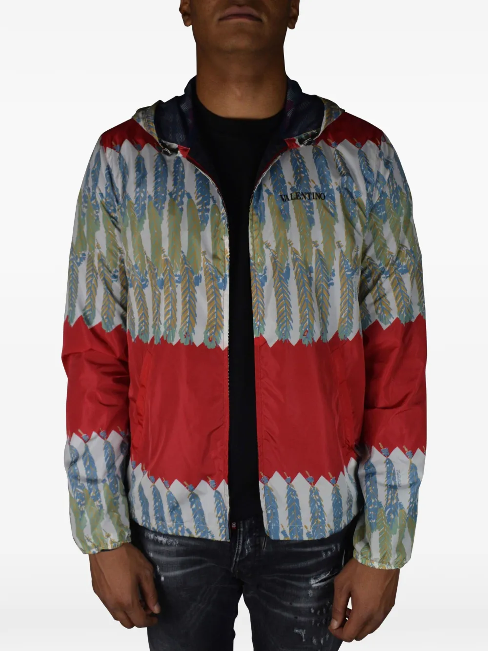 Valentino Garavani Jack met capuchon en bladerprint Wit