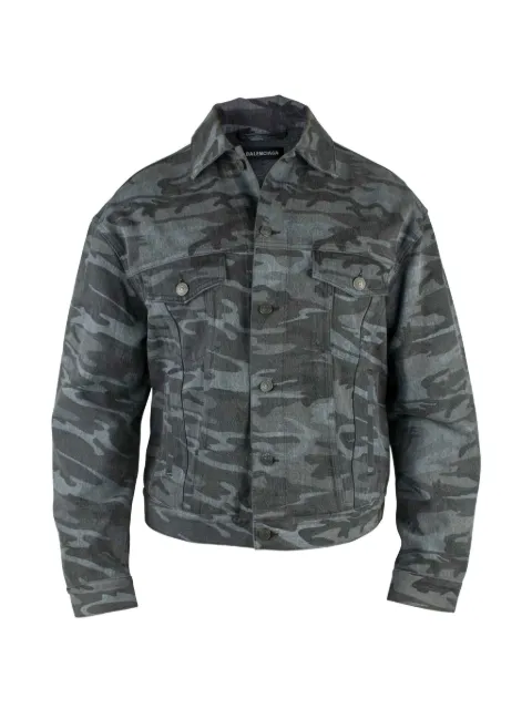 Balenciaga Jeansjacke mit Camouflage-Print