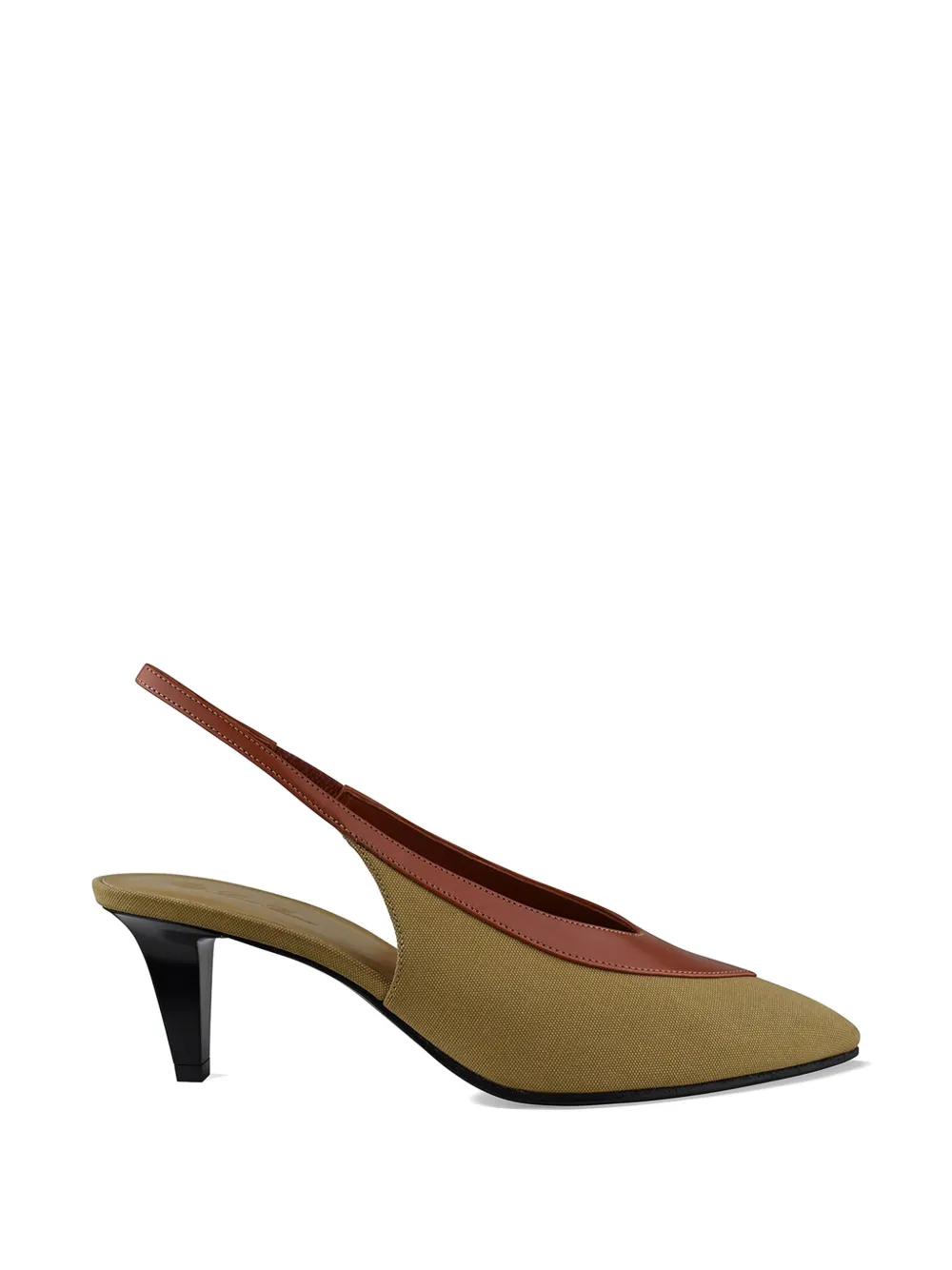 Loro Piana Rebecca canvas leather pumps Groen