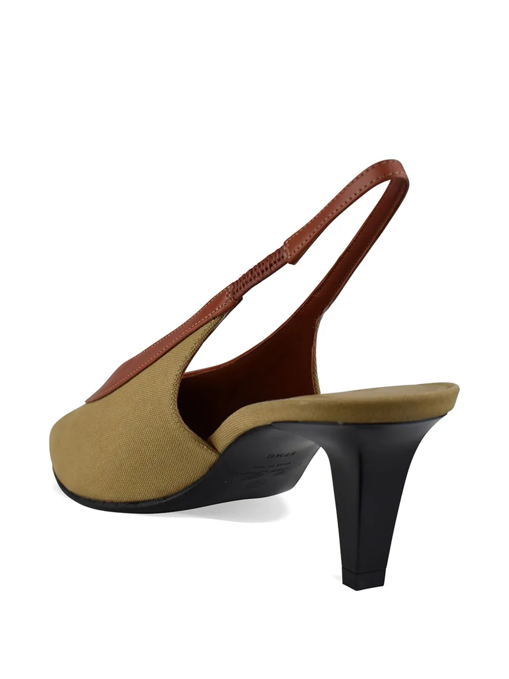 Loro Piana Rebecca canvas leather pumps Groen