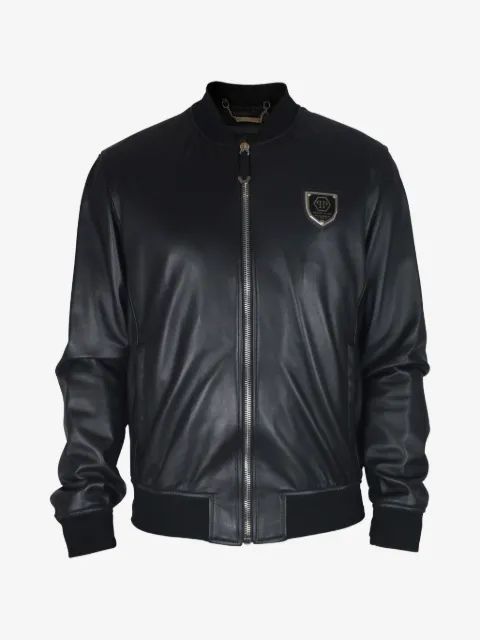 Philipp Plein chamarra con placa del logo