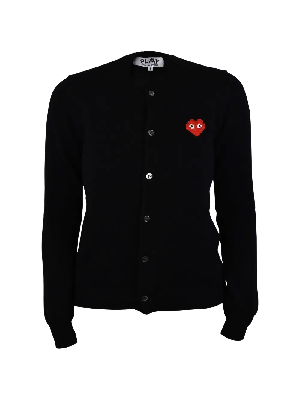 Comme Des Garçons Heart-embellishment Cardigan In Black