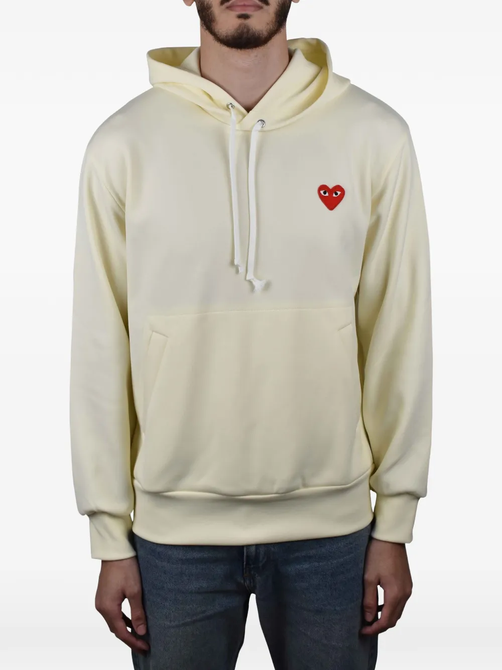 Comme des Garçons Homme Hoodie met logopatch Beige