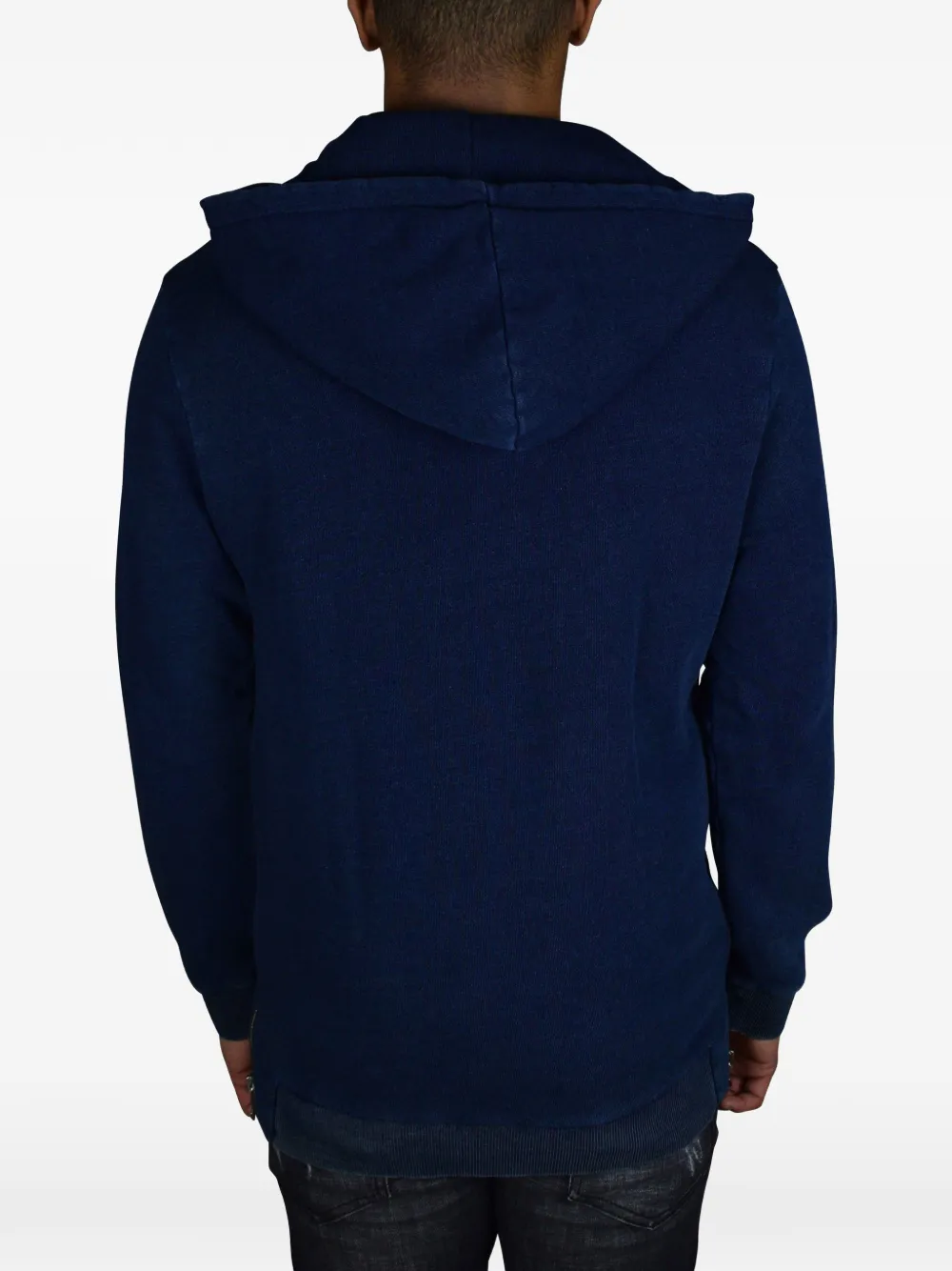 Balmain Hoodie met logo-reliëf Blauw