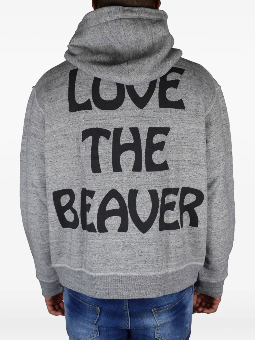 Dsquared2 Heather Gray Zip Cardigan With Graphics In Multi