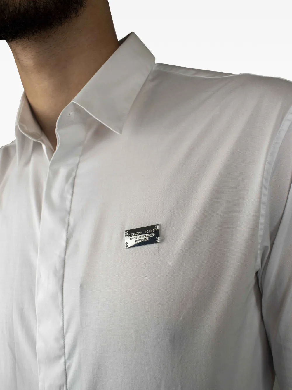 Philipp Plein Overhemd met iconische badge Wit