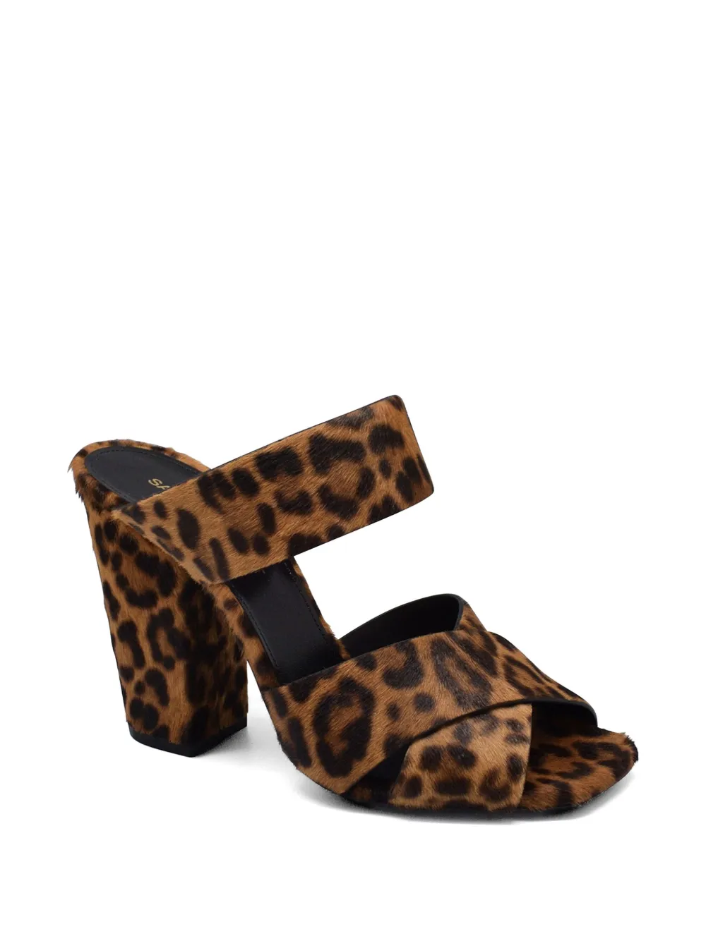 Saint Laurent Leopard-pattern Sandals In Brown