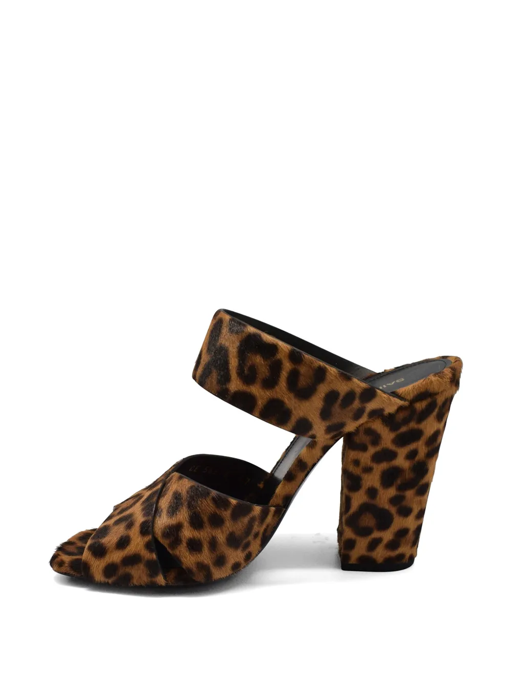 Saint Laurent Leopard-pattern Sandals In Brown