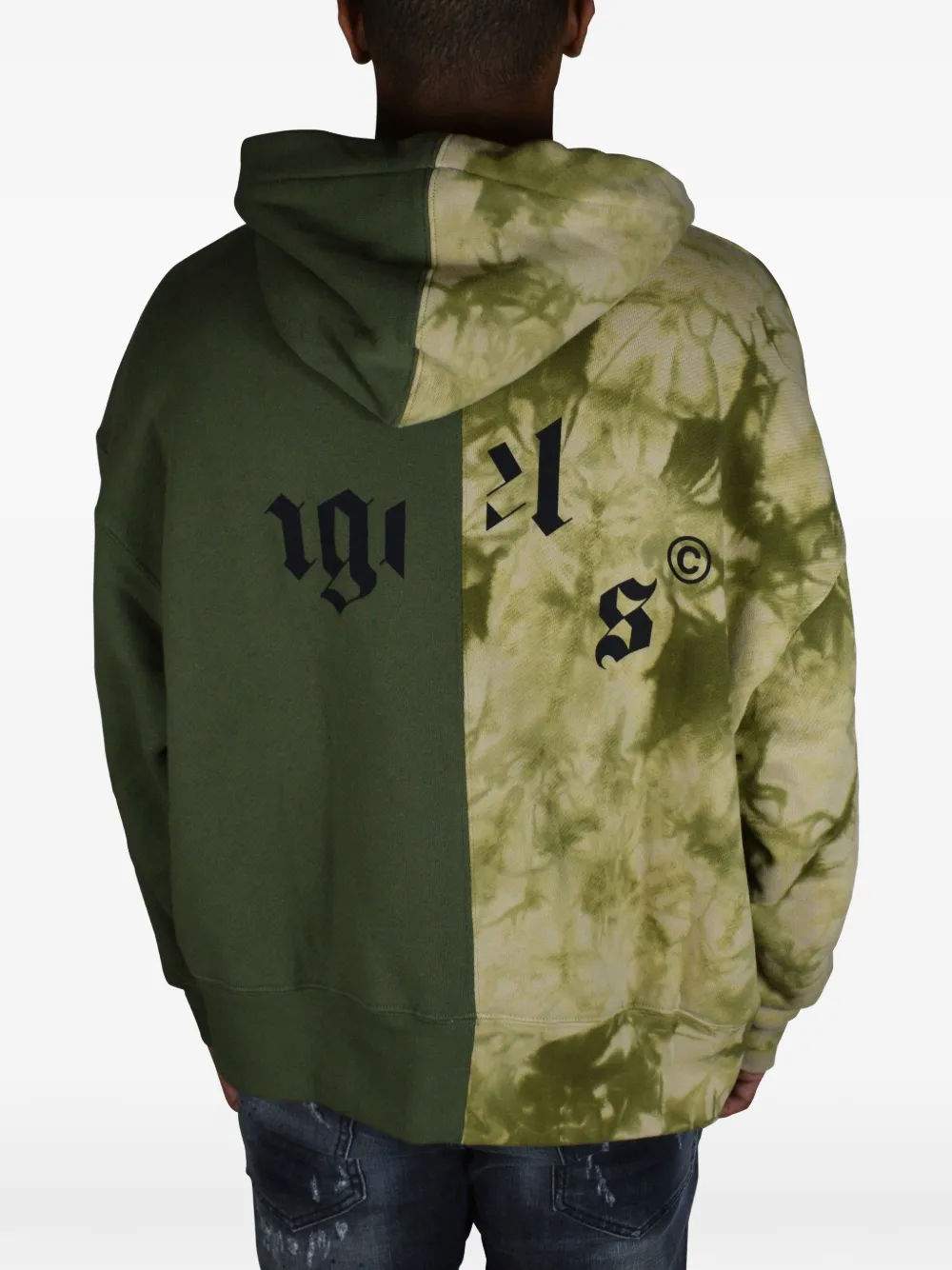 Palm Angels Hoodie met tie-dye print Groen