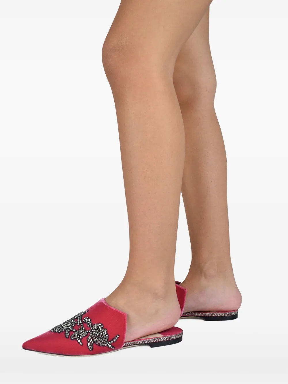 Jimmy Choo Rachel muiltjes verfraaid met kristallen Rood