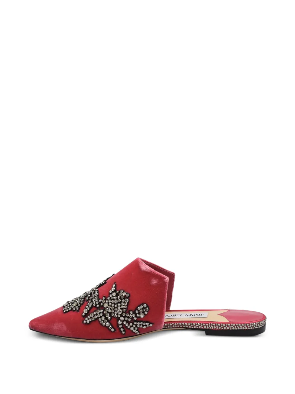 Jimmy Choo Rachel muiltjes verfraaid met kristallen Rood