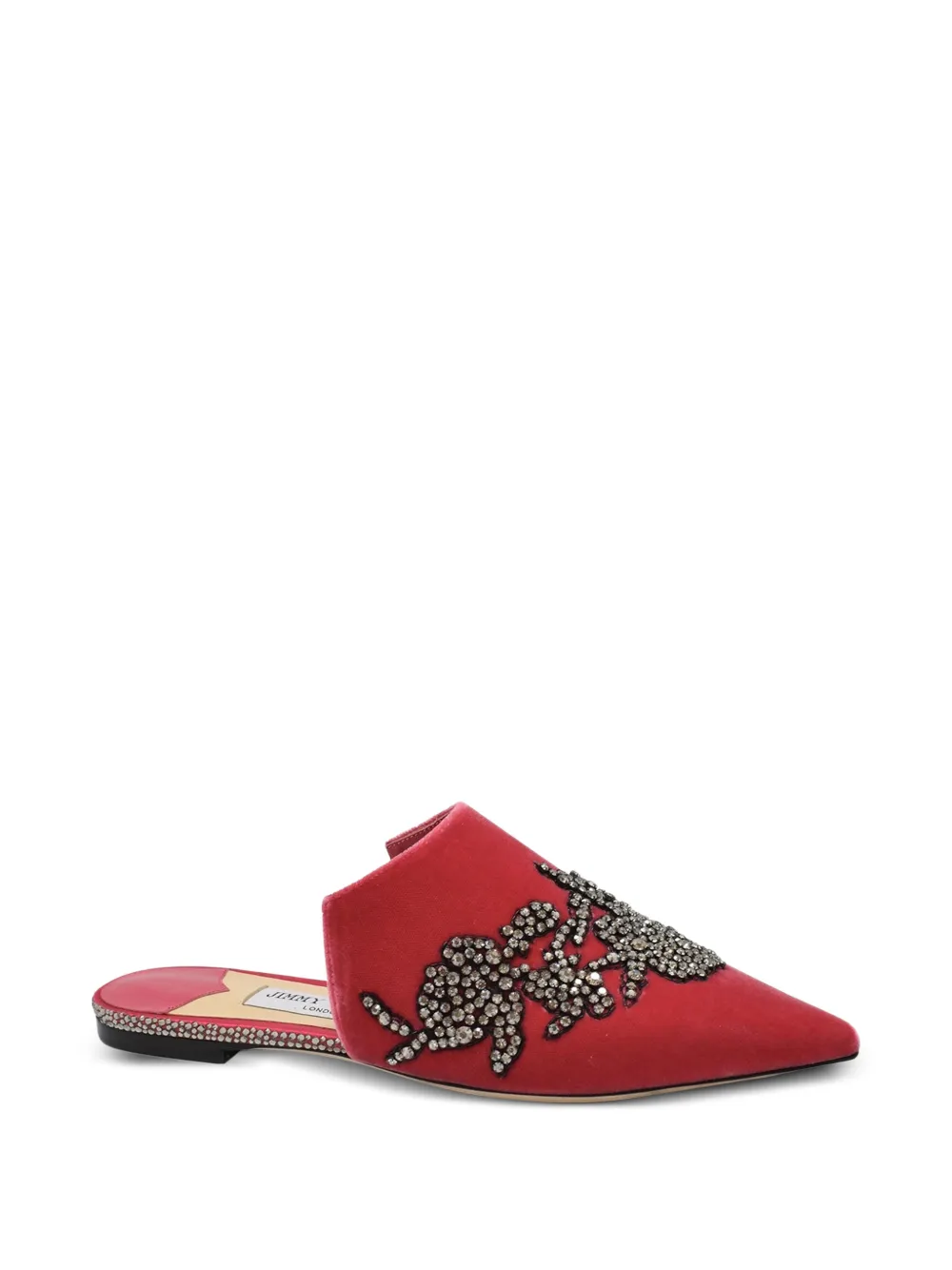 Jimmy Choo Rachel muiltjes verfraaid met kristallen Rood