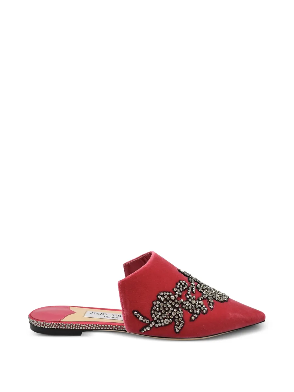 Jimmy Choo Rachel muiltjes verfraaid met kristallen Rood
