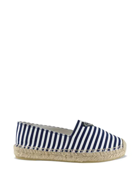 Prada striped logo-detail espadrilles