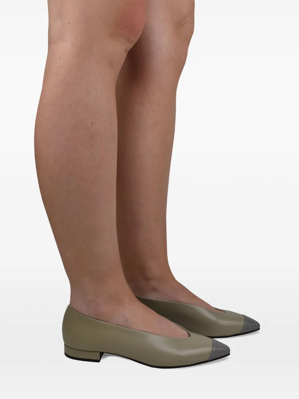 Loro Piana Rebecca ballerina's met puntige neus Groen