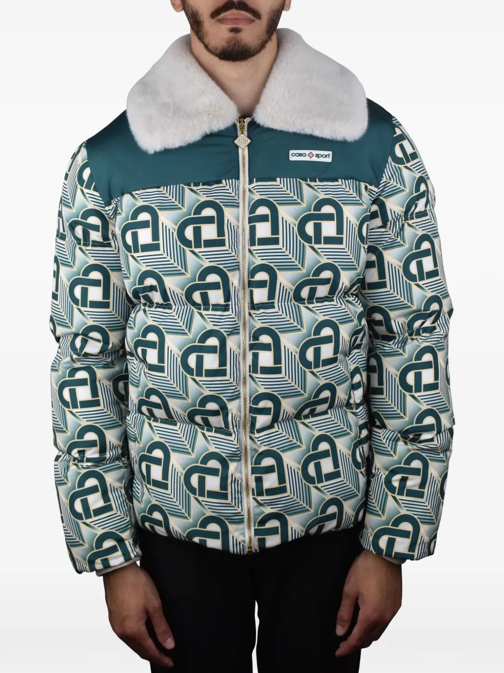 Casablanca Jack met monogram kraag en hart Groen