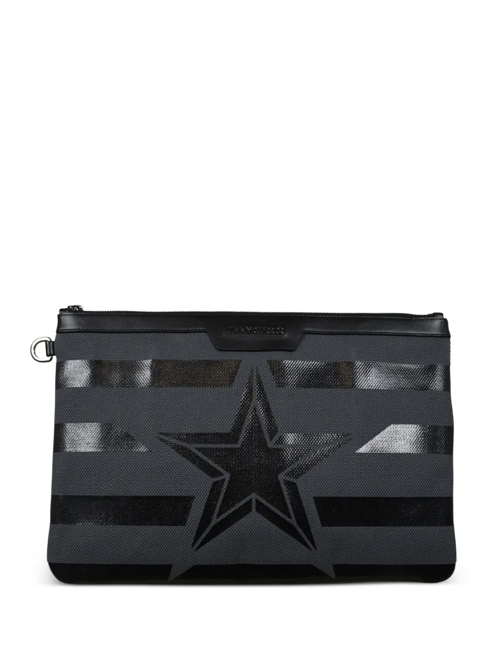 Jimmy Choo stripes star clutch bag - Grey
