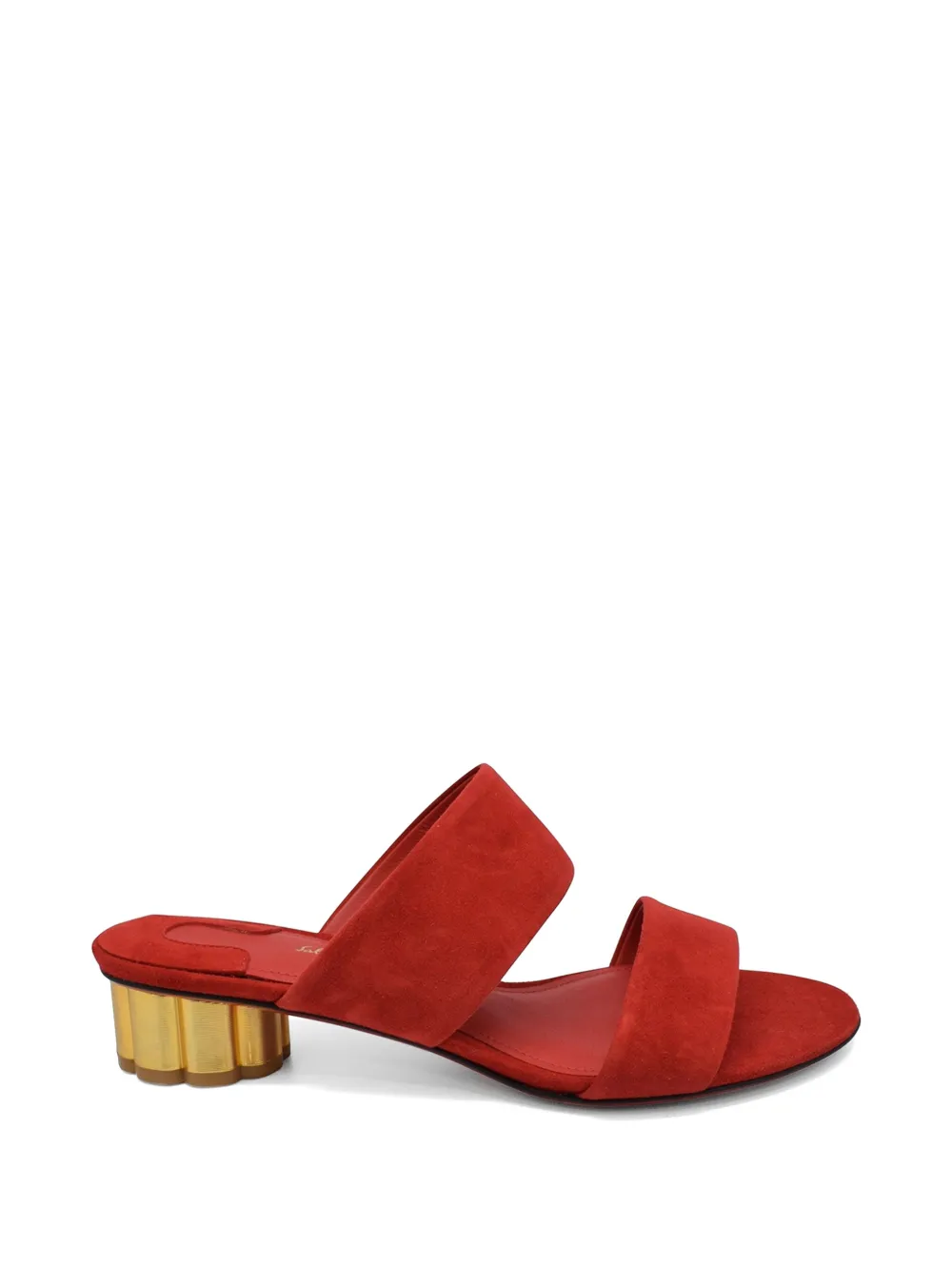 Ferragamo sculpted heel suede sandals - Rosso