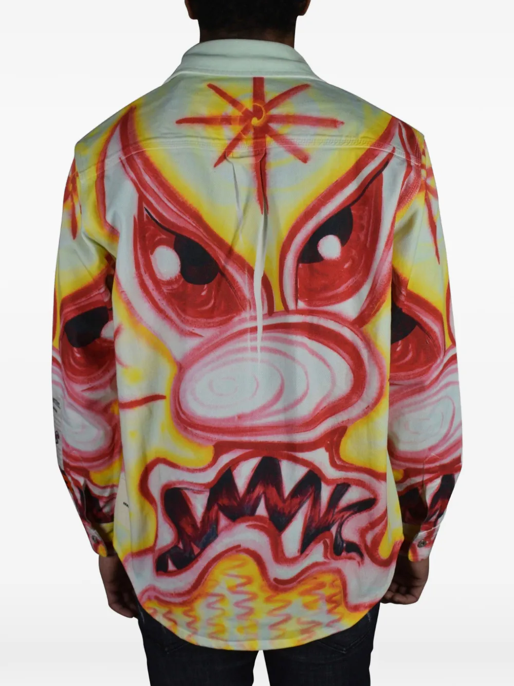 Heron Preston Multicolored Denim Jacket In Red