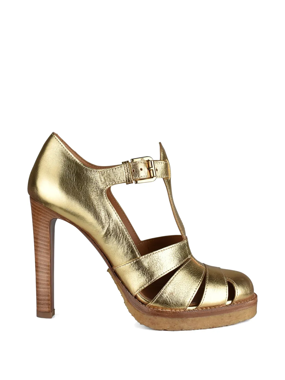 Lauren Ralph Lauren Kayda sandalen met metallic gesp en bandje Goud