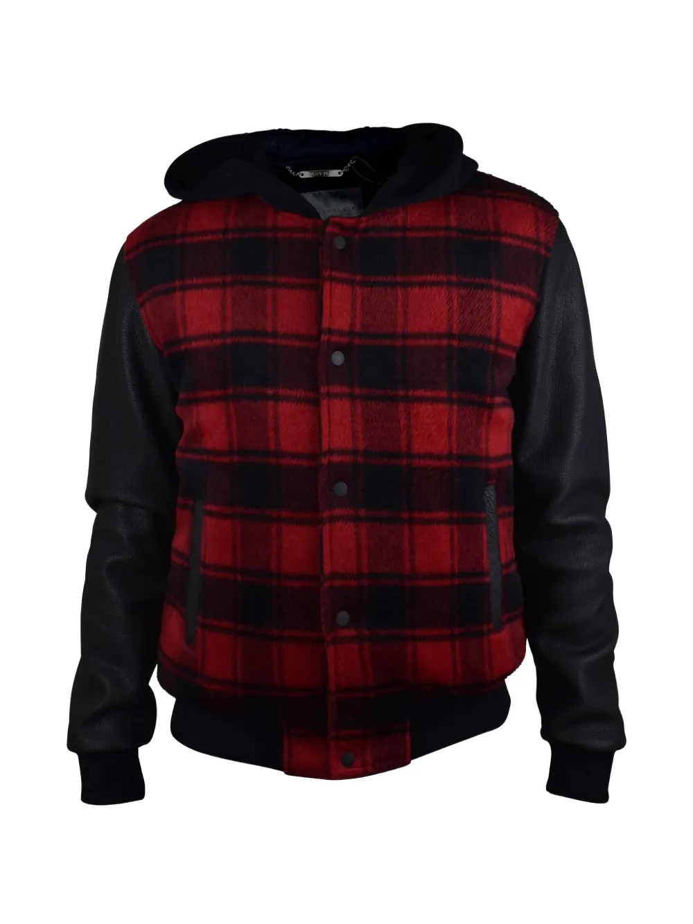 Philipp Plein checked hooded bomber jacket - Black