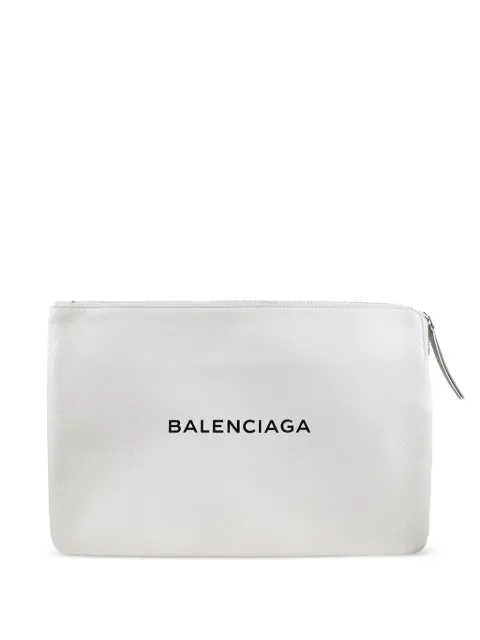 Balenciaga Everyday logo-detail leather clutch bag