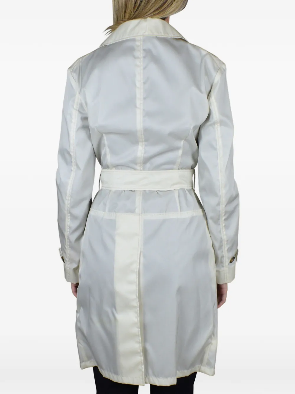 Prada Zip Belted Coat In White