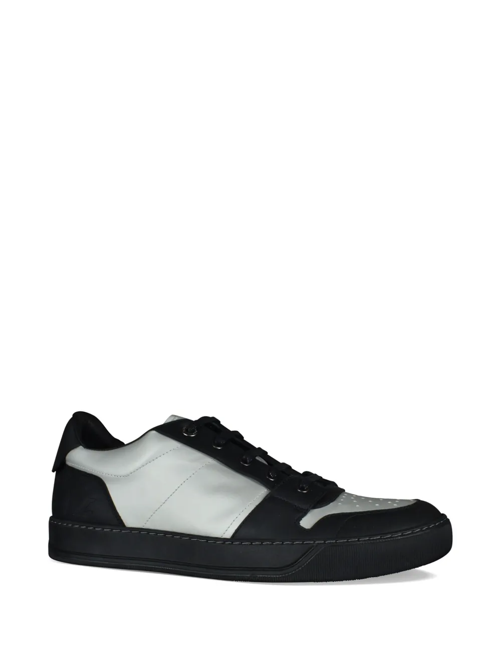 Lanvin DBB1 leren sneakers met logo-reliëf Zwart