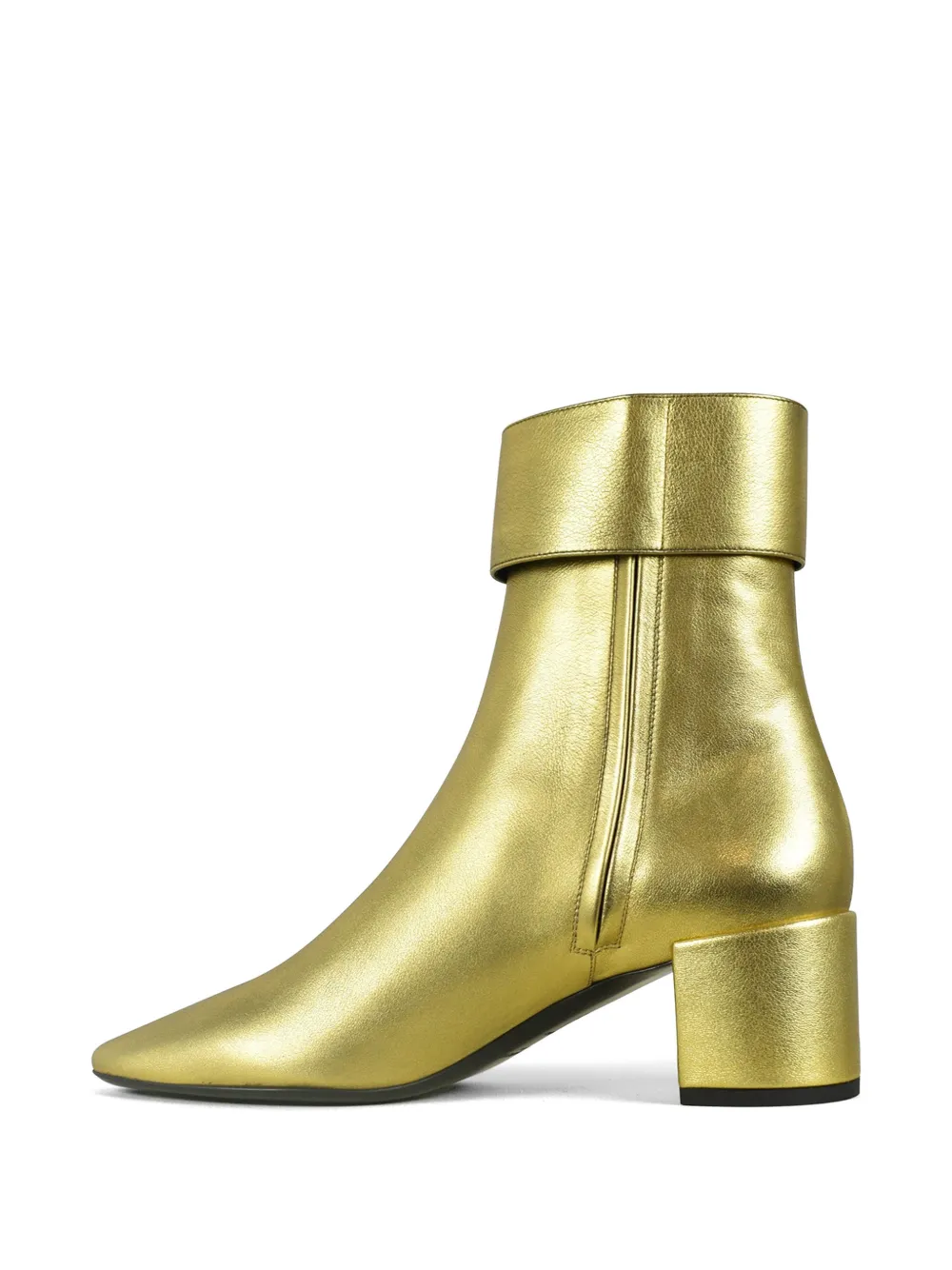 Saint Laurent Joplin leren laarzen met gespbandje Goud