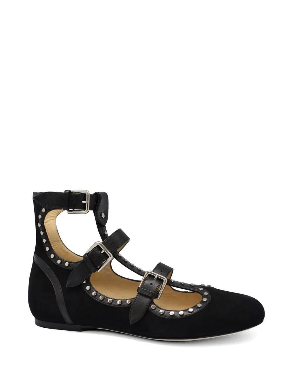 Jimmy Choo Hartley stud-embellished ballet flats Zwart