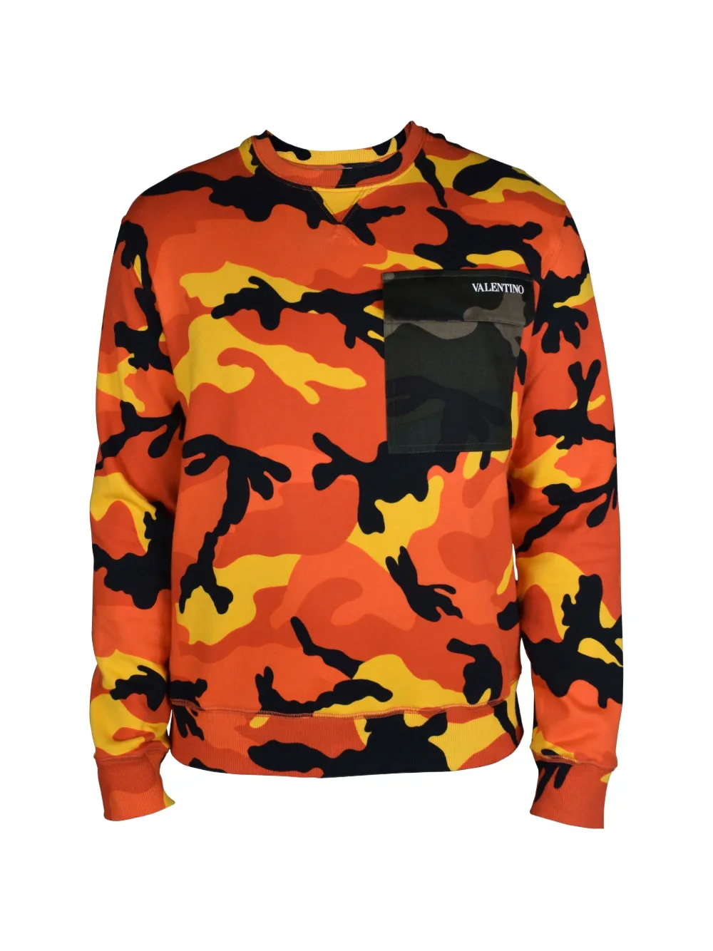 Valentino Garavani Maglione con tasca camouflage - Arancione