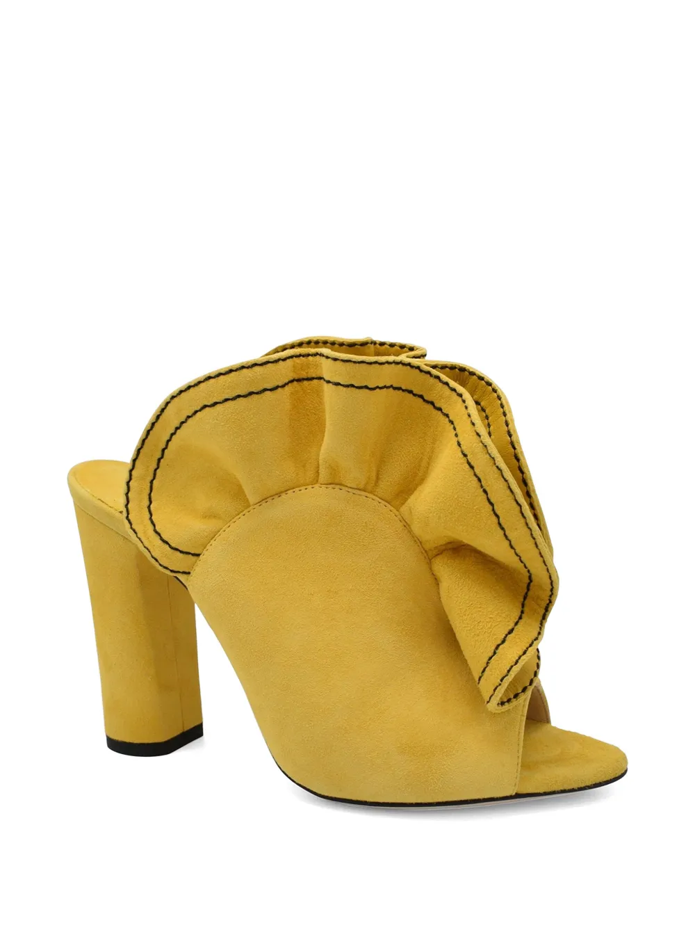 Jimmy Choo Haile ruffled suede sandals Geel