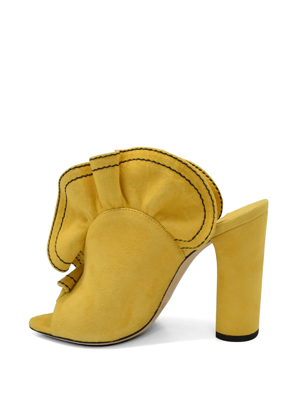 Jimmy Choo Haile ruffled suede sandals Geel