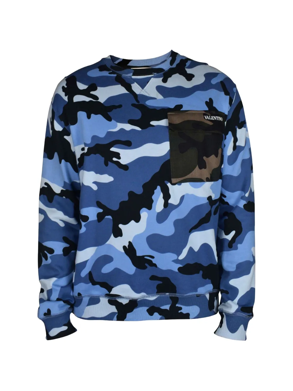 Valentino Garavani Felpa con stampa camouflage - Blu