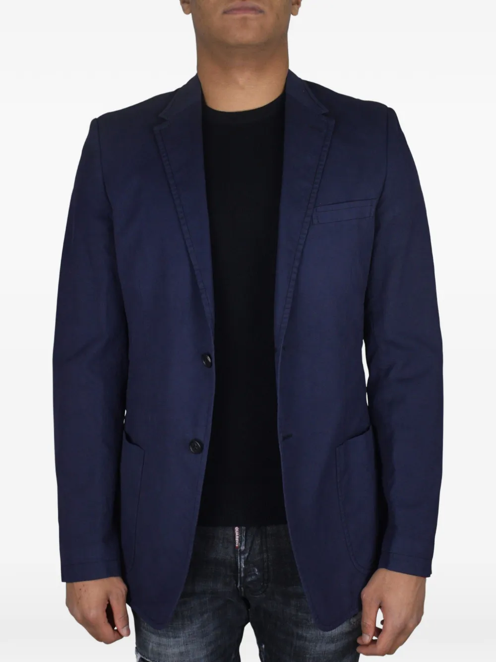  Prada Chaqueta De Algodón Con Botones - Azul 