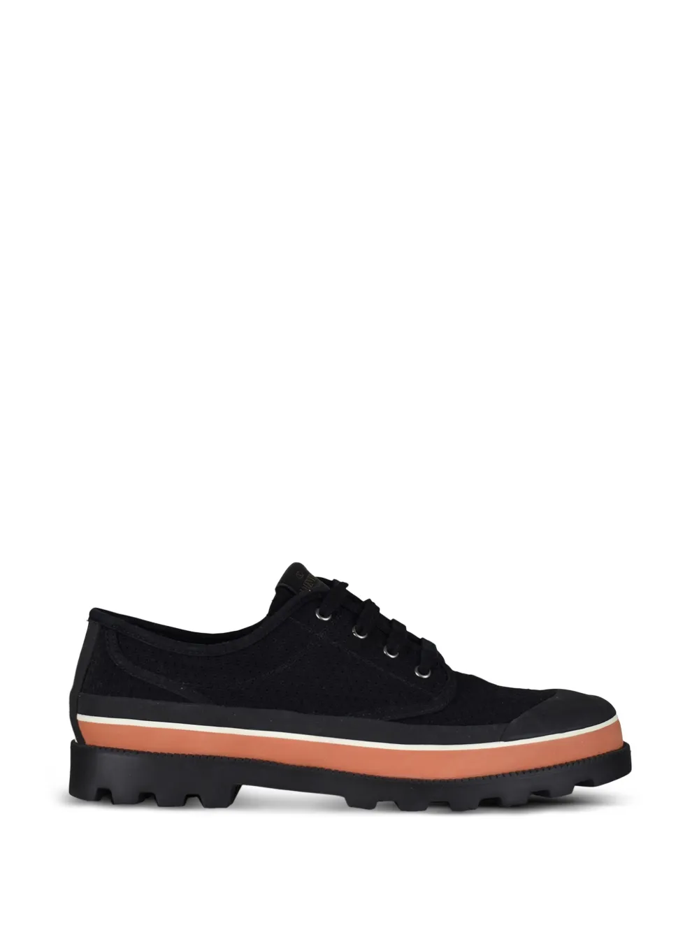 Valentino Garavani perforated-canvas lace-up sneakers - Schwarz