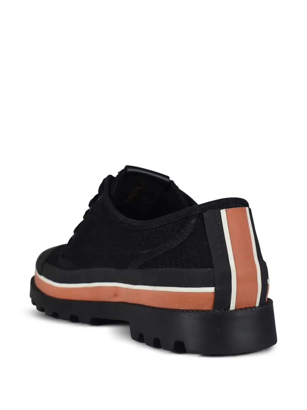 Valentino Garavani perforated-canvas lace-up sneakers Zwart